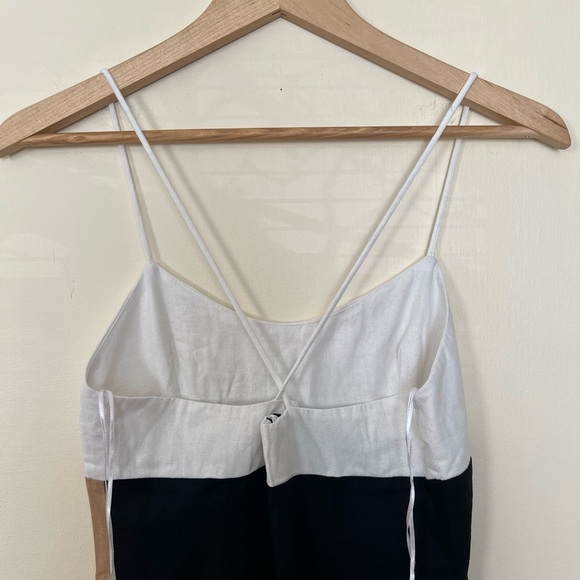 Zara Womens Color Block Midi Slip Dress Small Linen Summer Occasion Boho Preppy - Picture 11 of 16